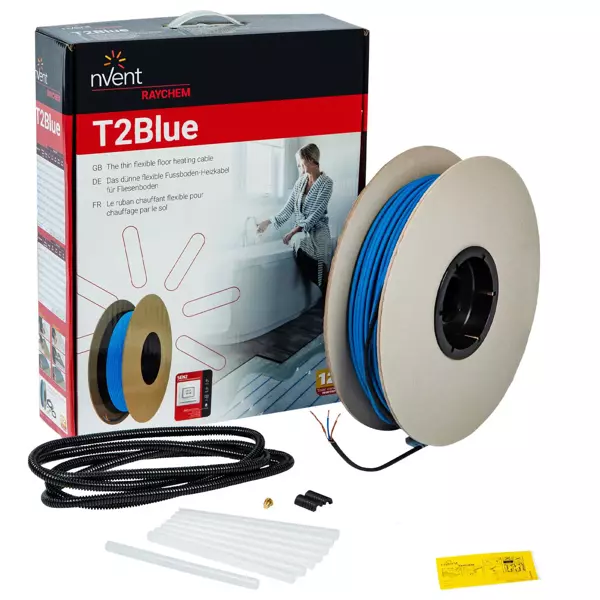 Heating cable 10 W/m for accumulation heating 70 m / 700 W + thermostat SENZ WIFI - RAYCHEM T2Blue-10
