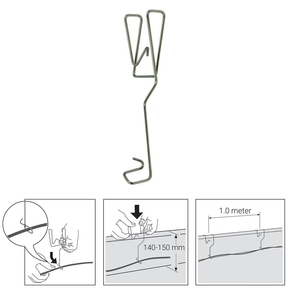 RAYCHEM GM-CLIP-L - Stainless steel bracket for installation of heating cables in straight gutters (1244-013851)