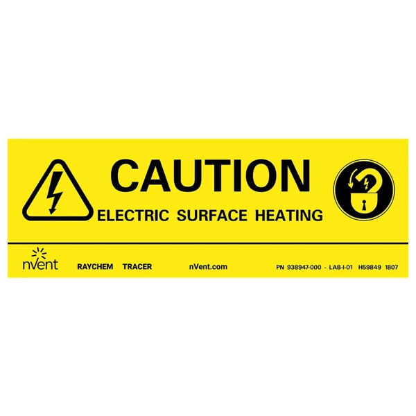 RAYCHEM LAB-ETL-CZ - Warning sticker with the words "Electric heating" in Czech (731605-000)