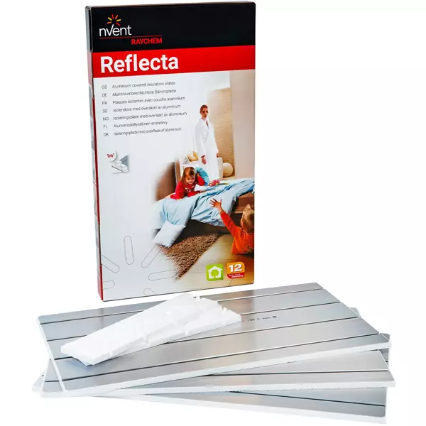 RAYCHEM R-RF-1M2 - Grooved Reflecta insulation boards for electric underfloor heating, aluminum-coated, surface area 0.94 m² (6012-8946251)