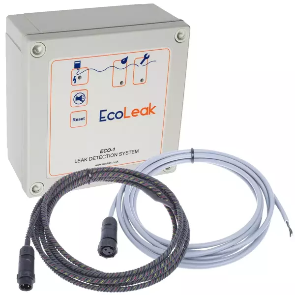 EcoLeak ECO-10-1 - Kit de détection de fuite d'eau avec capteur filaire de 1 m, relais x 2