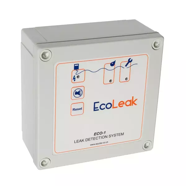 EcoLeak ECO-SC-1 - Alarmpanel zur Leckageerkennung von Wasser, 1 Zone, maximal 30 m, Relais x 2