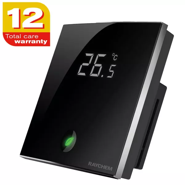 RAYCHEM GREEN LEAF - Thermostat für elektrische Fußbodenheizung, Touchscreen, wöchentlich programmierbar, schwarz (1244-017312)