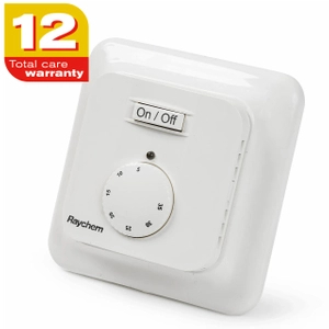 Thermostat for electric floor heating, with knob, 12-year warranty - RAYCHEM R-TE