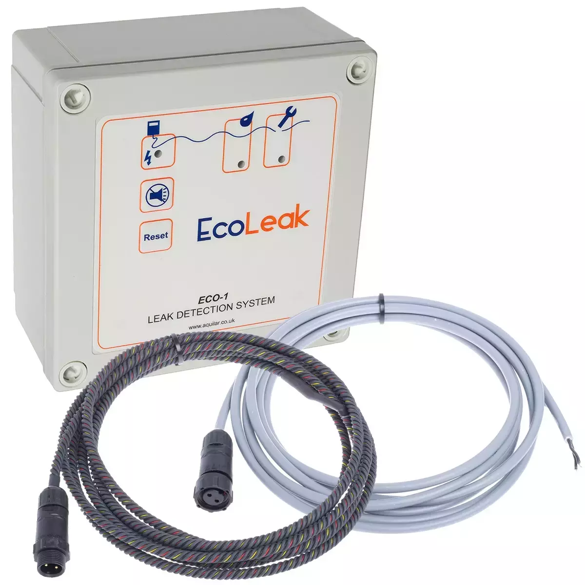 EcoLeak ECO-SC-3 zestaw: czujnik liniowy zalania wodą 3,0 m | 2 przekaźniki