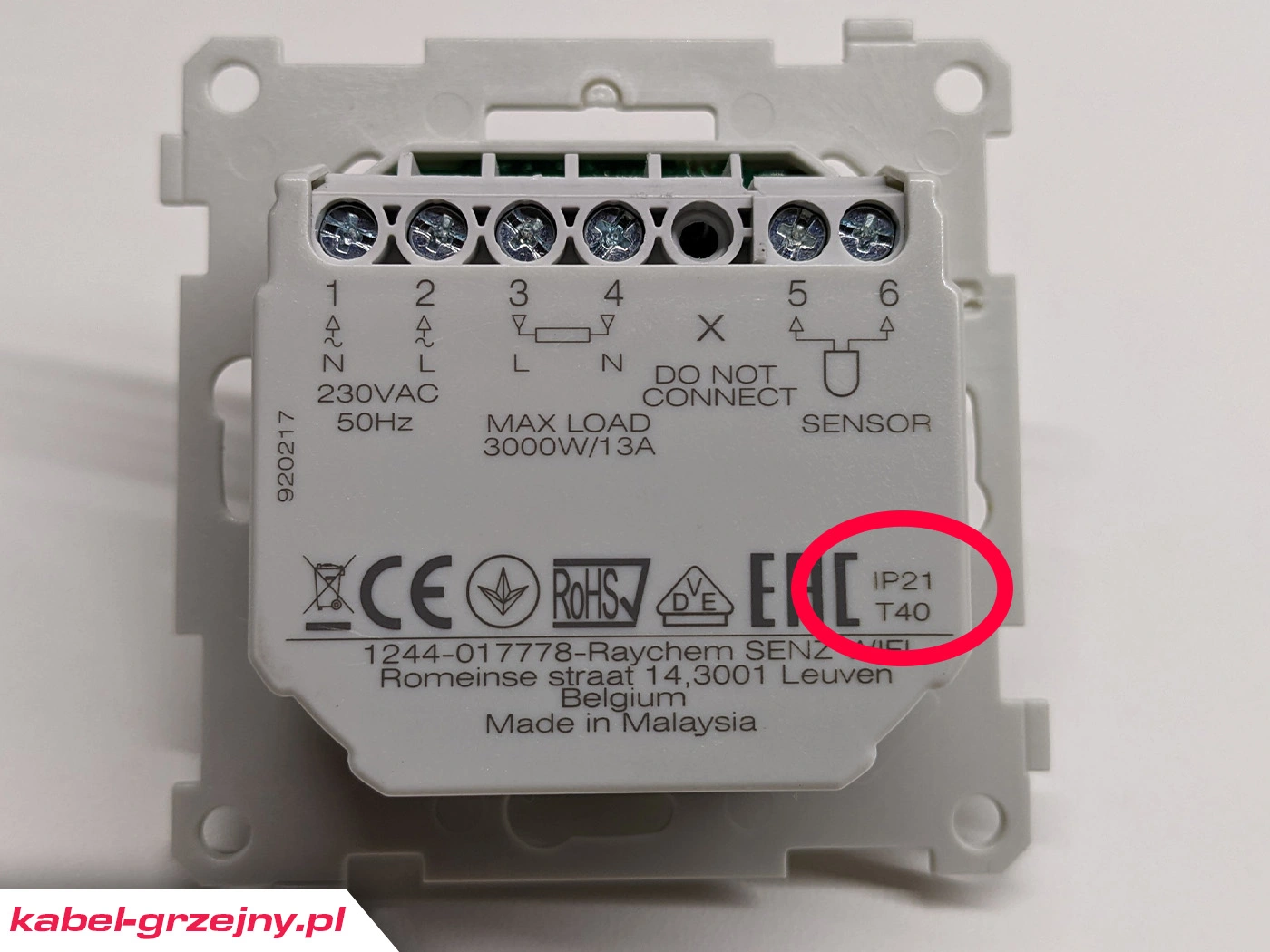 termostat podłogowy stopień IP