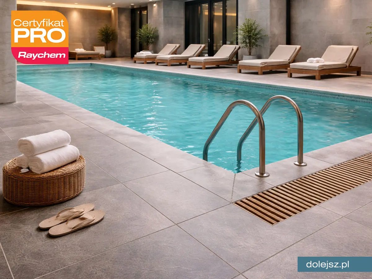 Elektryczne ogrzewanie podłogi na basenie krytym montaż Warszawa