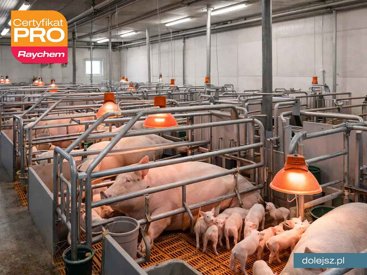 Elektryczne ogrzewanie podłogi w chlewni porodowej w Warszawie