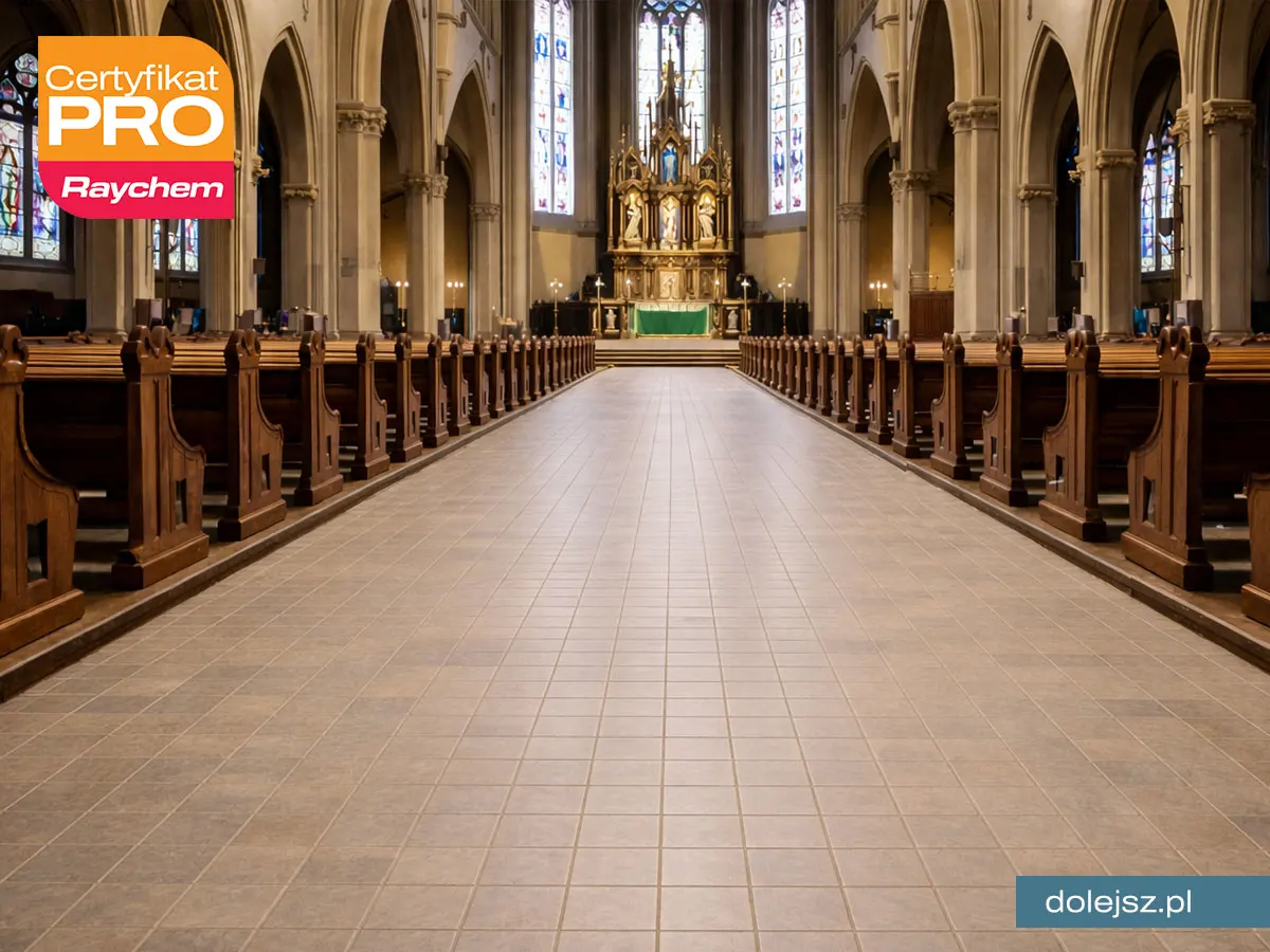 Elektryczne ogrzewanie podłogi w kościele w Warszawie