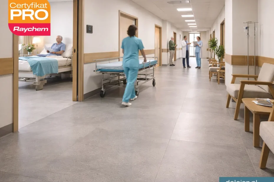 Elektryczne ogrzewanie podłogi w oddziale szpitalnym montaż Warszawa