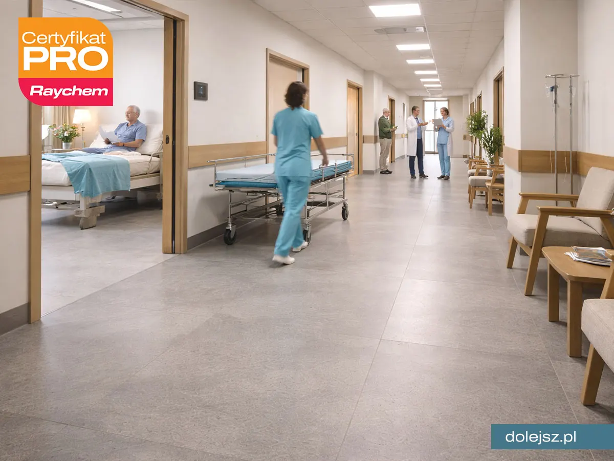 Elektryczne ogrzewanie podłogi w oddziale szpitalnym montaż Warszawa