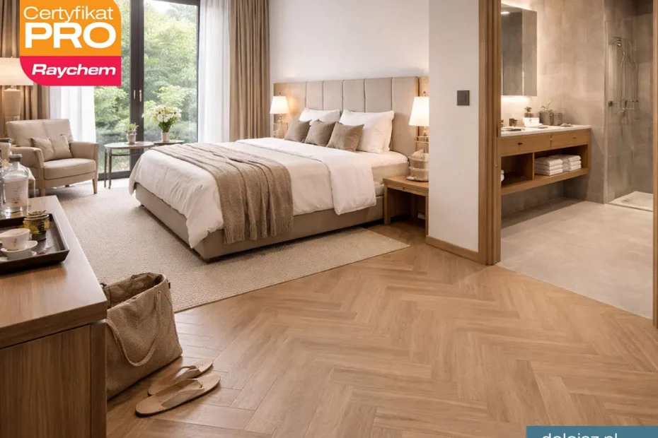 Elektryczne ogrzewanie podłogi w pokojach hotelowych montaż Warszawa
