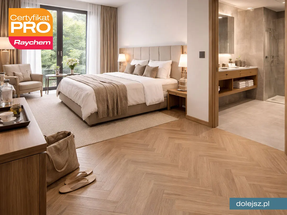 Elektryczne ogrzewanie podłogi w pokojach hotelowych montaż Warszawa