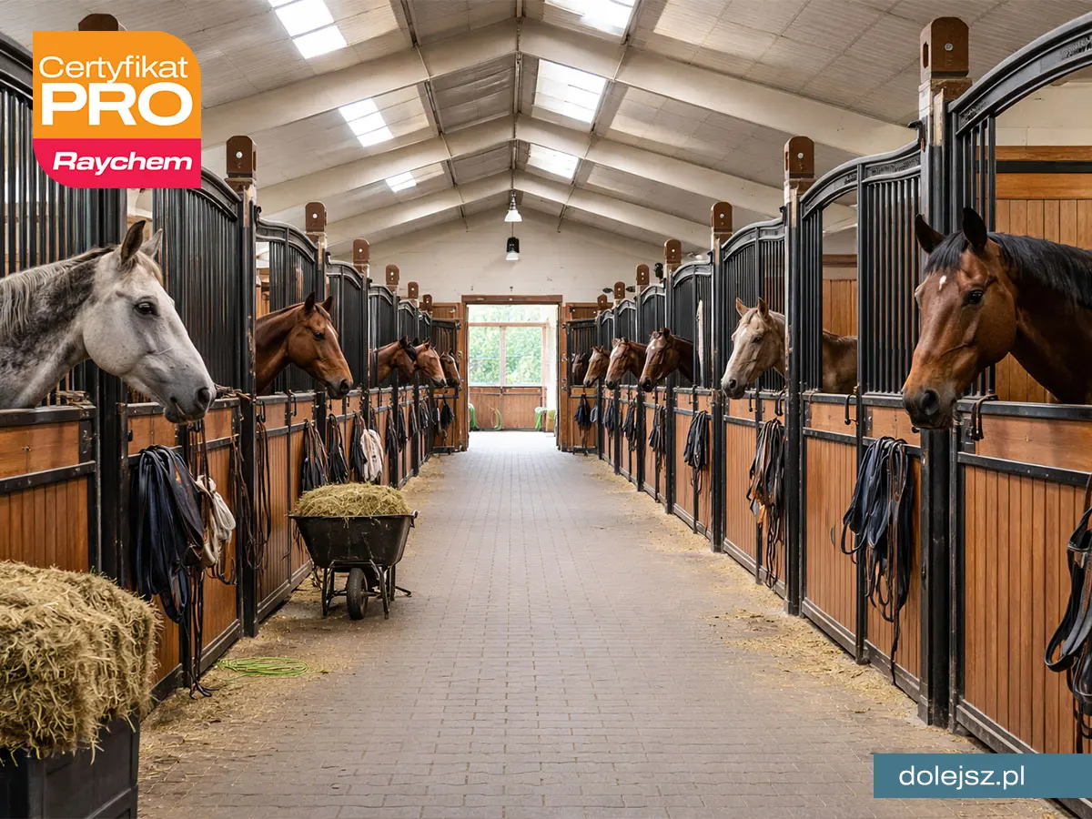 Elektryczne ogrzewanie podłogi w stajni dla koni w Warszawie