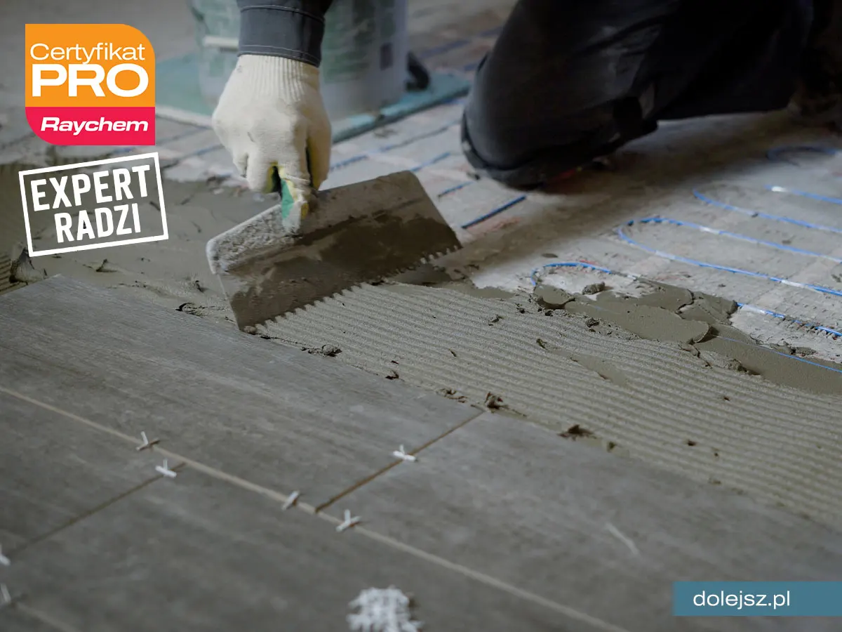 Elektryczne ogrzewanie podłogi w warstwie kleju pod płytkami montaż Warszawa