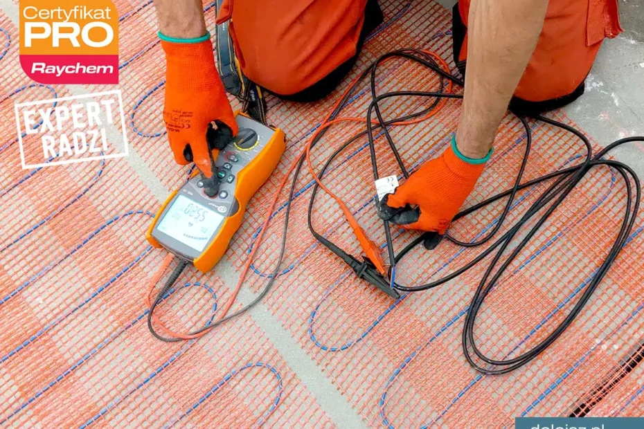 niewykonanie pomiarów może skutkować utratą gwarancji na elektryczną matę grzejną pod płytki